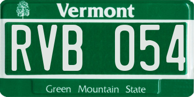 VT license plate RVB054