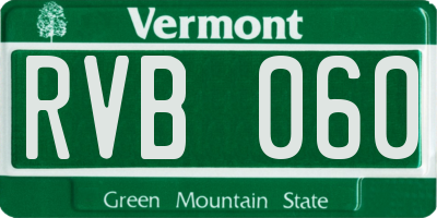 VT license plate RVB060