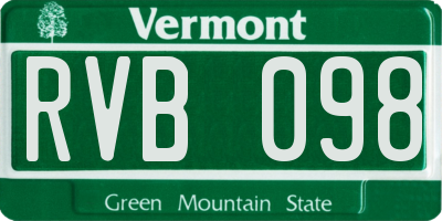 VT license plate RVB098