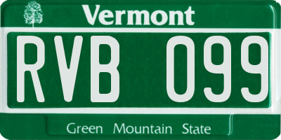 VT license plate RVB099