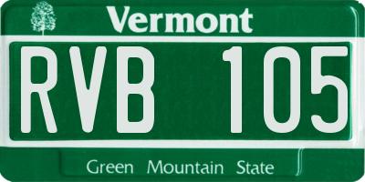 VT license plate RVB105