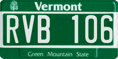VT license plate RVB106