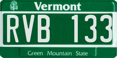VT license plate RVB133