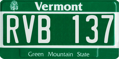 VT license plate RVB137