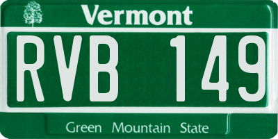 VT license plate RVB149