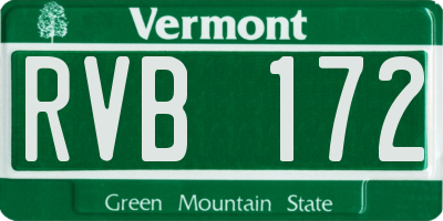 VT license plate RVB172