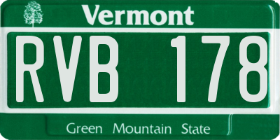 VT license plate RVB178