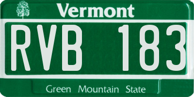 VT license plate RVB183