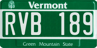 VT license plate RVB189