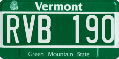 VT license plate RVB190