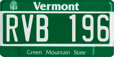 VT license plate RVB196