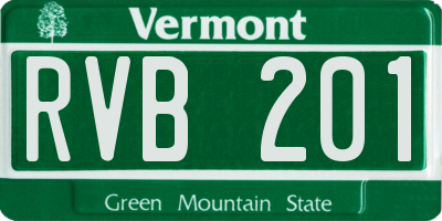 VT license plate RVB201