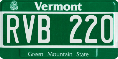 VT license plate RVB220