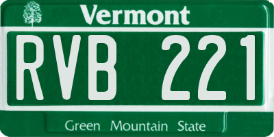 VT license plate RVB221