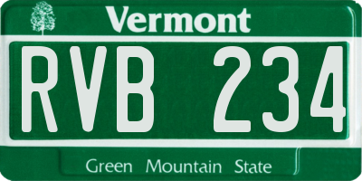 VT license plate RVB234
