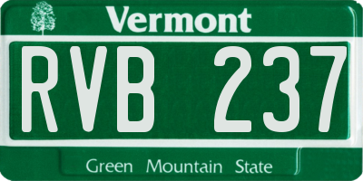 VT license plate RVB237