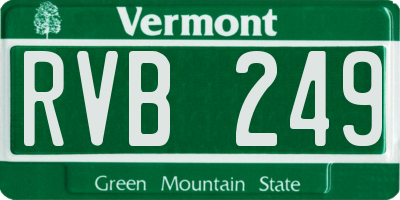 VT license plate RVB249