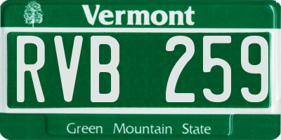 VT license plate RVB259