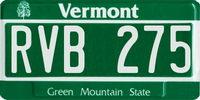 VT license plate RVB275
