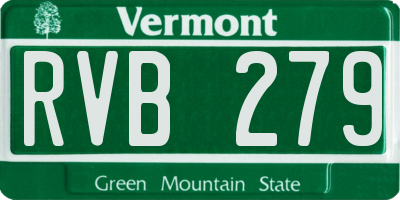 VT license plate RVB279