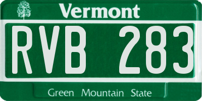 VT license plate RVB283
