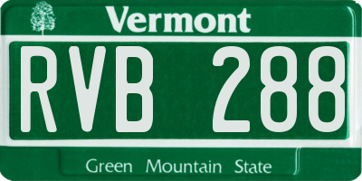 VT license plate RVB288