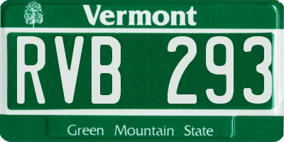 VT license plate RVB293