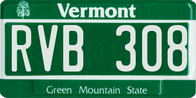 VT license plate RVB308