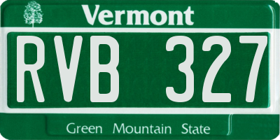 VT license plate RVB327