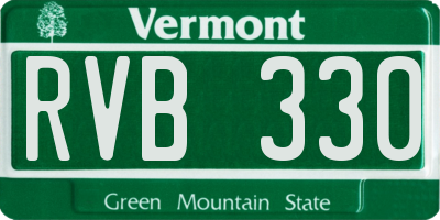 VT license plate RVB330