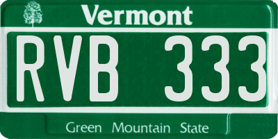 VT license plate RVB333