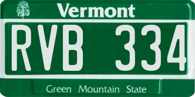 VT license plate RVB334