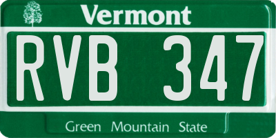VT license plate RVB347