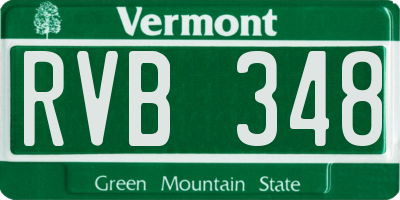 VT license plate RVB348
