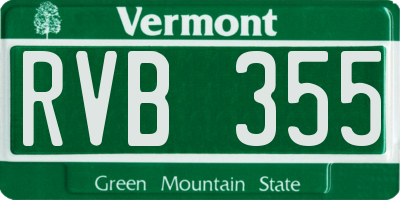 VT license plate RVB355