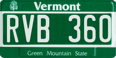 VT license plate RVB360