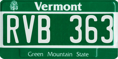 VT license plate RVB363