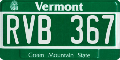 VT license plate RVB367
