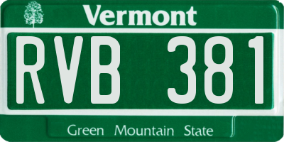 VT license plate RVB381