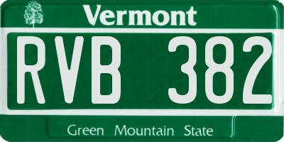 VT license plate RVB382