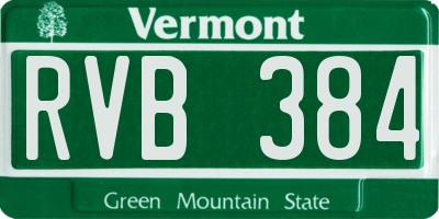 VT license plate RVB384