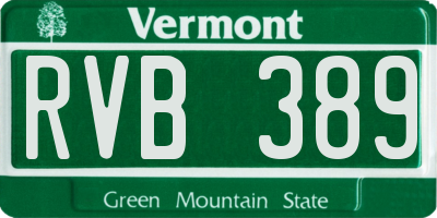 VT license plate RVB389