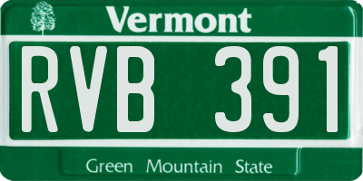 VT license plate RVB391