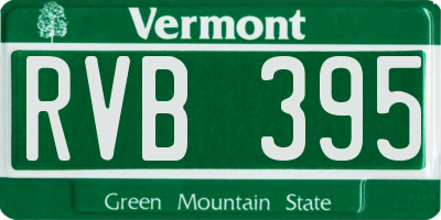 VT license plate RVB395