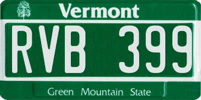 VT license plate RVB399