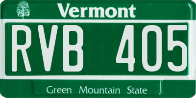 VT license plate RVB405