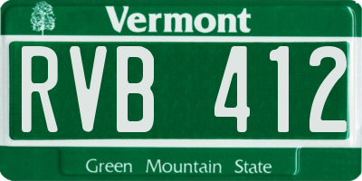 VT license plate RVB412