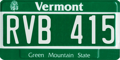 VT license plate RVB415