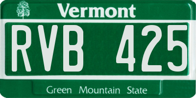VT license plate RVB425