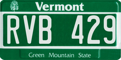 VT license plate RVB429